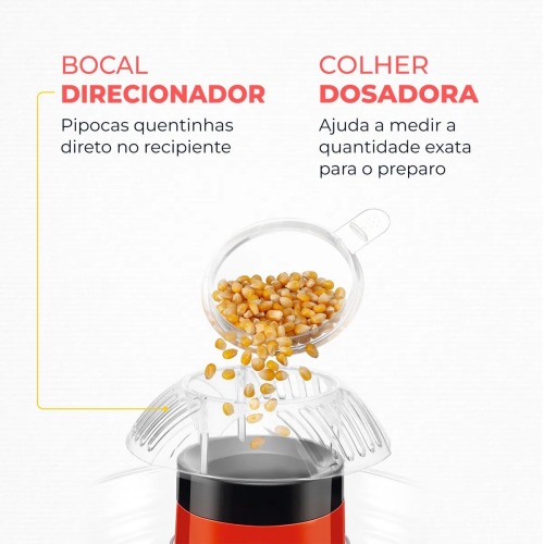 Pipoqueira el�trica  1.200W vermelha Pop Bowl PP-05   110V