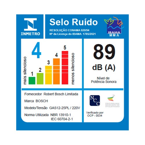 Aspirador de p� e l�quido 1250 watts 21 litros - GAS15-25  220V