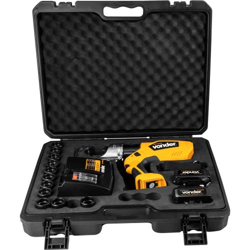 Alicate crimpador hidr�ulico a bateria 18V com 2 baterias e acess�rios - ACV 400B  110V/220V