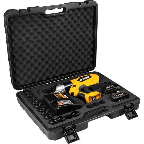 Alicate crimpador hidr�ulico a bateria 18V com 2 baterias e acess�rios - ACV 400B  110V/220V
