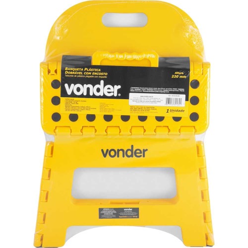 Banqueta plástica dobrável altura 220 mm com encosto Banqueta plástica dobrável altura 220 mm com encosto