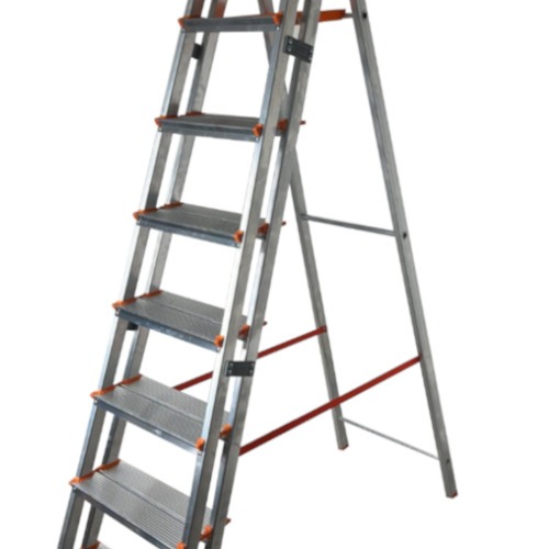Escada de alumínio com 7 degraus duplos residencial - EMD007 Escada de alumínio com 7 degraus duplos residencial - EMD007