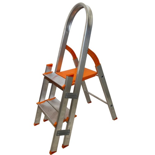 Escada de alumínio com 2 degraus duplos residencial - EMD002 Escada de alumínio com 2 degraus duplos residencial - EMD002