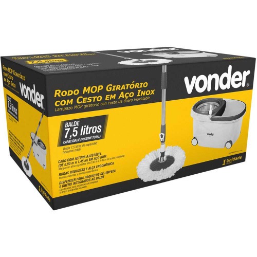 Balde espremedor com mop girat�rio de rodinha capacidade 7,5 litros