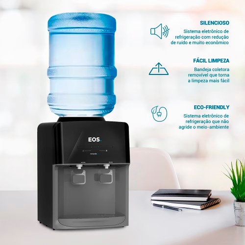 Bebedouro de mesa refrigerado eletr�nico preto Mineralle - EBE03P  110V/220V