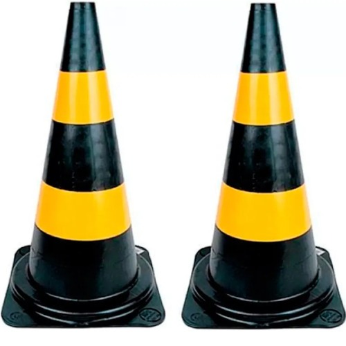 Kit 2 Cones para sinaliza��o 75 cm 2 faixas - RM-44