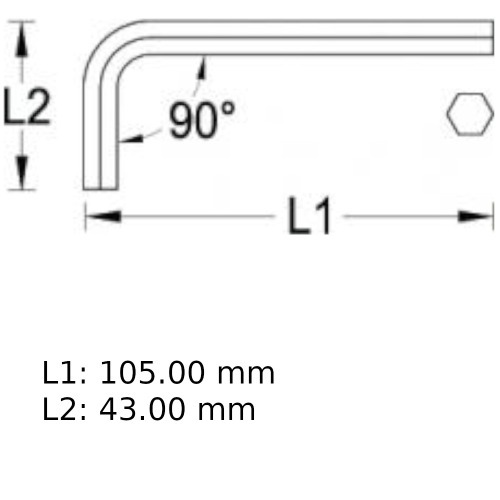 Chave allen hexagonal curta 8 mm a�o cromo van�dio 