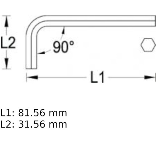 Chave allen hexagonal curta 7/32