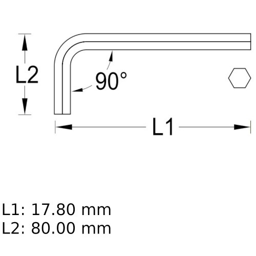 Chave allen 17 mm a�o cromo van�dio