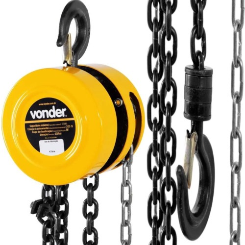 Talha manual capacidade de 1 tonelada com corrente de 5 metros