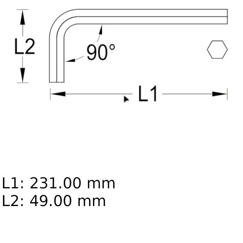 Chave allen longa 10 mm a�o cromo van�dio - 42L