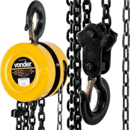 Talha manual com capacidade de 500 kg e 5 metros de corrente Talha manual com capacidade de 500 kg e 5 metros de corrente