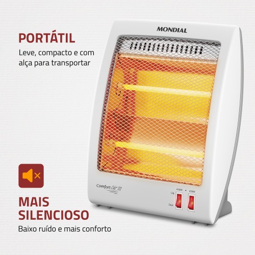 Aquecedor el�trico 900W 2 em 1 quartzo Confort III - A-16  110V