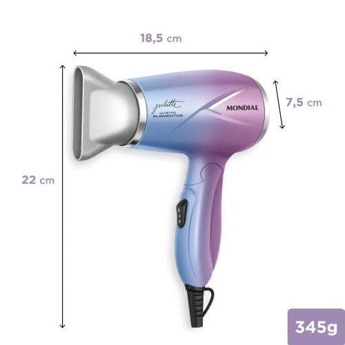 Secador de cabelo 1200W Duo Colors 4 Elementos By Juliette - SCT-JU-03  110V/220V