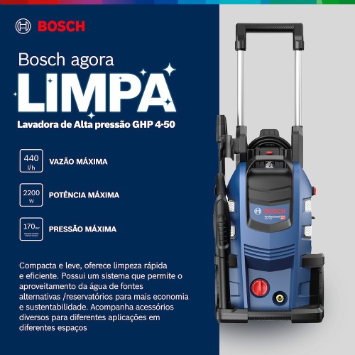 Lavadora de alta pressão 2500 libras com acessórios - GHP 4-50 220V Lavadora de alta pressão 2500 libras com acessórios - GHP 4-50 220V