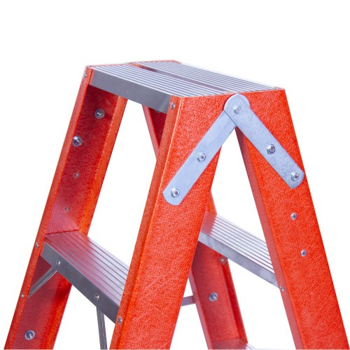 Escada tesoura dupla em fibra de vidro 4 degraus 1,20 m - ESC04120 