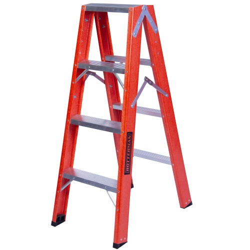 Escada tesoura dupla em fibra de vidro 4 degraus 1,20 m - ESC04120 