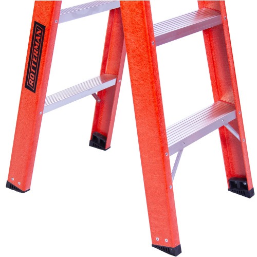 Escada tesoura dupla em fibra de vidro 6 degraus 1,80 m - ESC06180