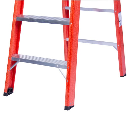 Escada tesoura dupla em fibra de vidro 8 degraus 2,40 m - ESC08240