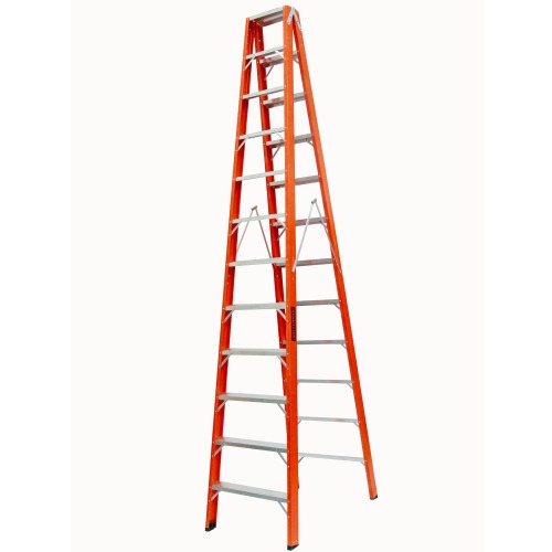 Escada tesoura dupla em fibra de vidro 12 degraus 3,60 m - ESC12360