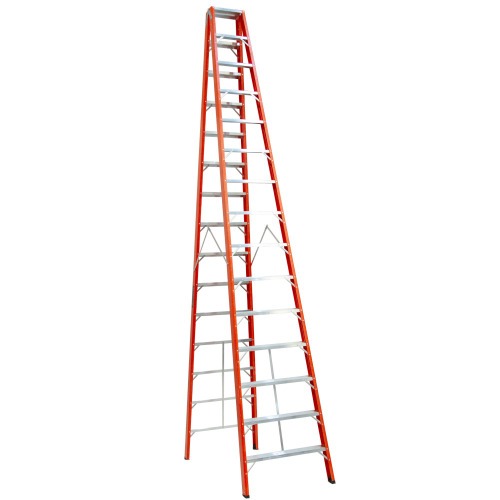 Escada tesoura dupla em fibra de vidro 15 degraus 4,50 m - ESC15450