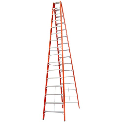 Escada tesoura dupla em fibra de vidro 16 degraus 4,80 m - ESC16480