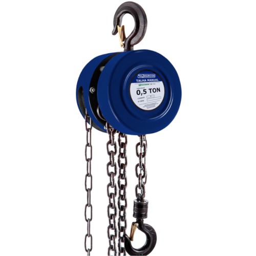 Talha manual com capacidade de 500 kg e 3 metros de corrente - TA-1