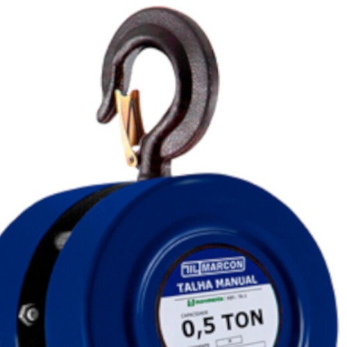 Talha manual com capacidade de 500 kg e 5 metros de corrente - TA-2
