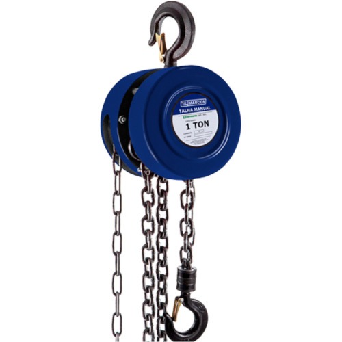 Talha manual com capacidade de 1000 kg e 5 metros de corrente - TA-4