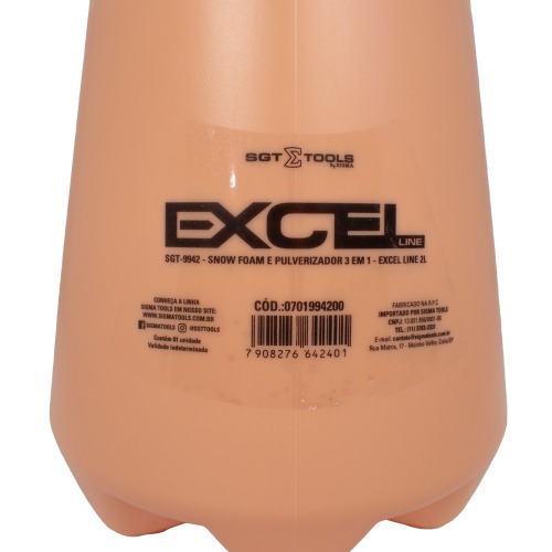 Pulverizador e Snow Foam automotivo 2L 3 em 1 - Excel Line