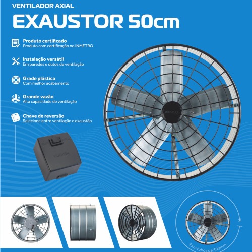 Exaustor axial 50 cm - Linha Comercial 220V Exaustor axial 50 cm - Linha Comercial 220V