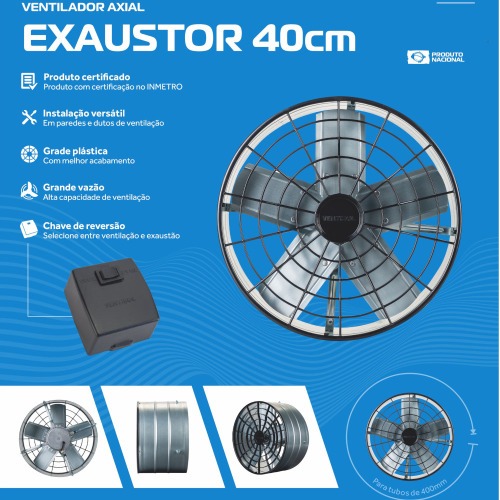 Exaustor axial 40 cm - Linha Comercial 220V Exaustor axial 40 cm - Linha Comercial 220V