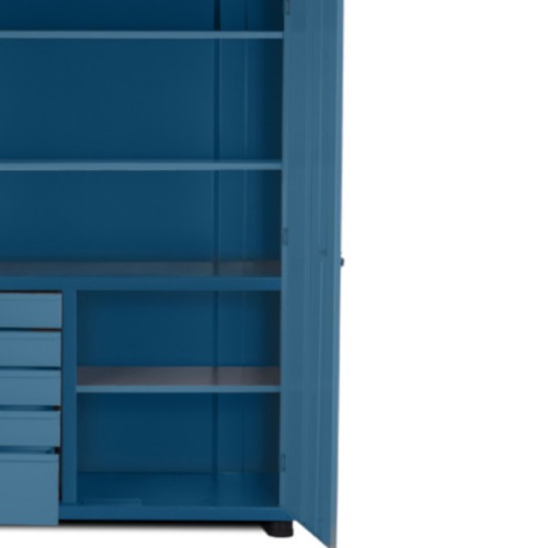 Arm�rio para ferramentas com 3 prateleiras 5 gavetas e portas de vidro - AM-1006