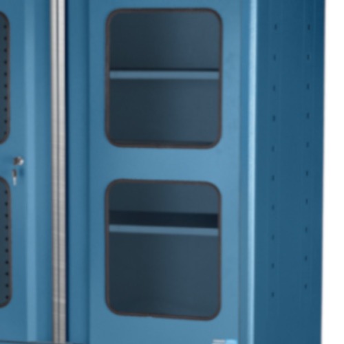 Arm�rio para ferramentas com 3 prateleiras 9 gavetas e portas de vidro - AM-1023