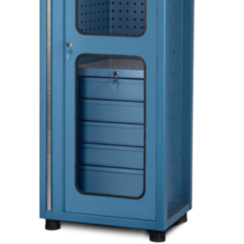 Arm�rio para ferramentas com 5 gavetas chapa perfurada e porta em vidro - AM-1020