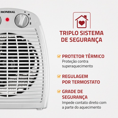Aquecedor el�trico 2.000 watts 3 em 1 - A-08  220V
