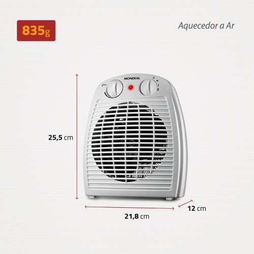 Aquecedor el�trico 2.000 watts 3 em 1 - A-08  220V