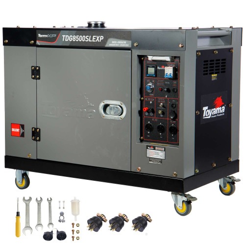 Gerador de energia 7 Kva a diesel cabinado bivolt partida el�trica com AVR - TDG8500SLEXP