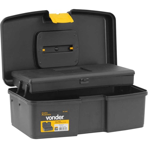 Caixa pl�stica para ferramentas com bandeja 35,0 x 23,0 x 15,5 cm - VD 1002