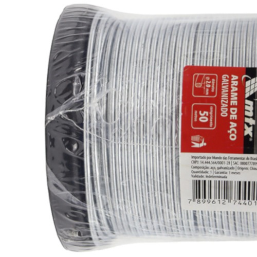Arame de aço Galvanizado 2,0 mm x 50 metros - 4775655 Arame de aço Galvanizado 2,0 mm x 50 metros - 4775655