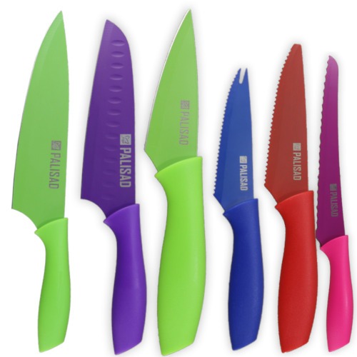 Jogo de facas coloridas inox para cozinha 6 pe�as - 7914155