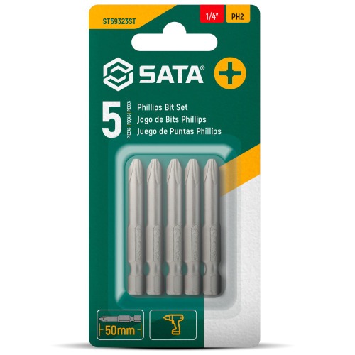 Jogo de bits philips Ph3 x 50mm encaixe 1/4