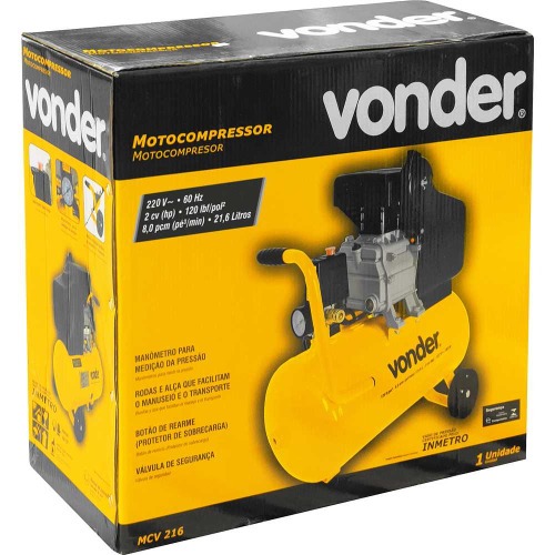 Compressor de ar 8,0 p�s 21,6L 2 hp 120 libras MCV 216  220V