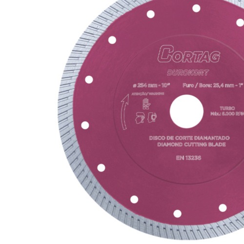 Disco diamantado turbo 254 mm para pisos e revestimento - Durokort