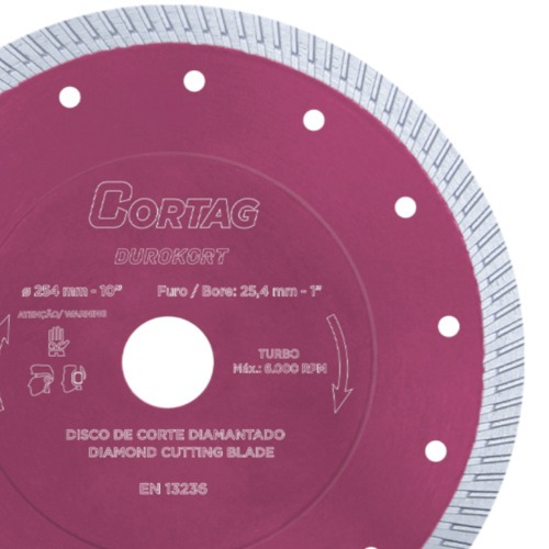 Disco diamantado turbo 254 mm para pisos e revestimento - Durokort
