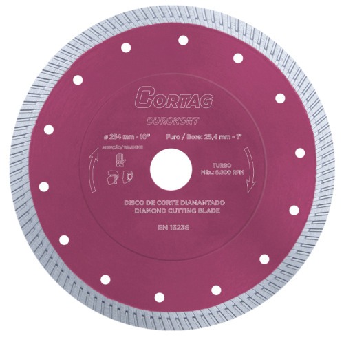 Disco diamantado turbo 254 mm para pisos e revestimento - Durokort