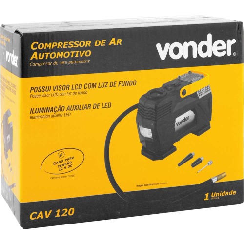 Compressor de ar automotivo portátil 12V - CAV 120 Compressor de ar automotivo portátil 12V - CAV 120