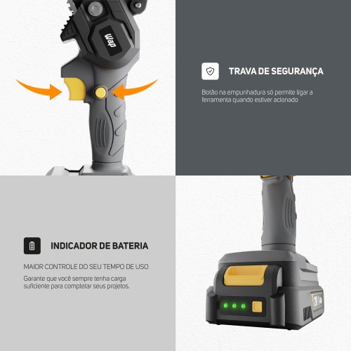 Motosserra a bateria 21V sabre de 6