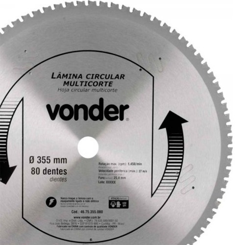 Disco de serra multicorte 355 mm x 80 dentes