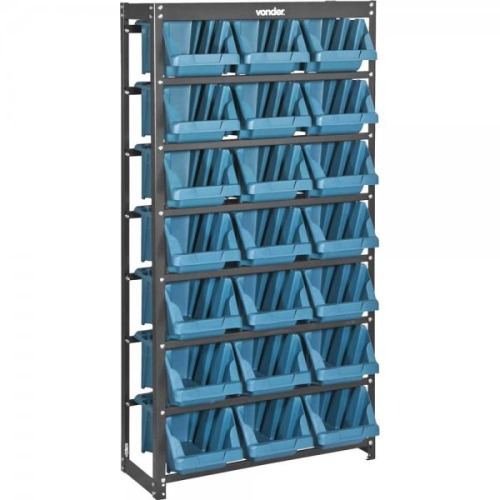Estante metálica com gavetas 21 gavetas n° 7 modelo prático azul Estante metálica com gavetas 21 gavetas n° 7 modelo prático azul